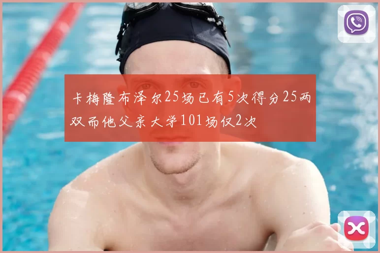 卡梅隆布泽尔25场已有5次得分25两双而他父亲大学101场仅2次
