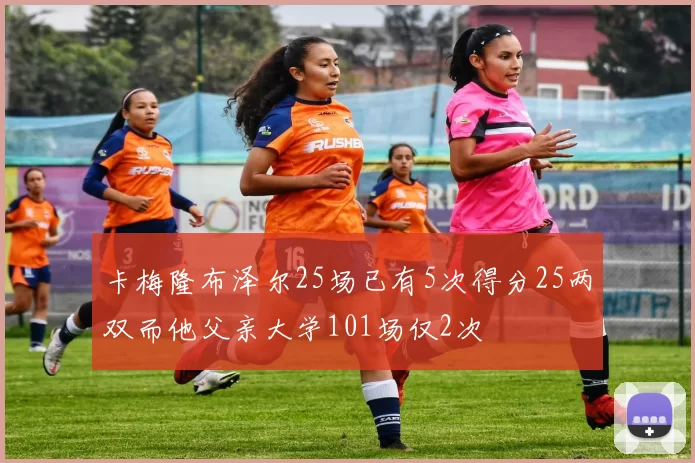 卡梅隆布泽尔25场已有5次得分25两双而他父亲大学101场仅2次
