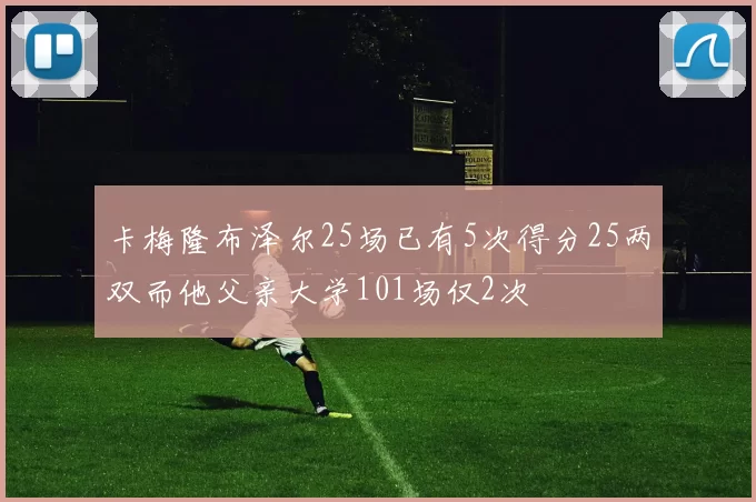 卡梅隆布泽尔25场已有5次得分25两双而他父亲大学101场仅2次