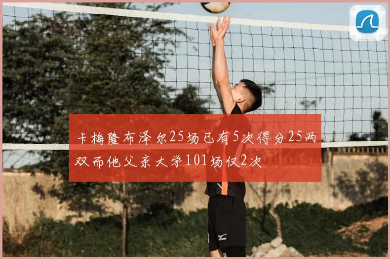 卡梅隆布泽尔25场已有5次得分25两双而他父亲大学101场仅2次